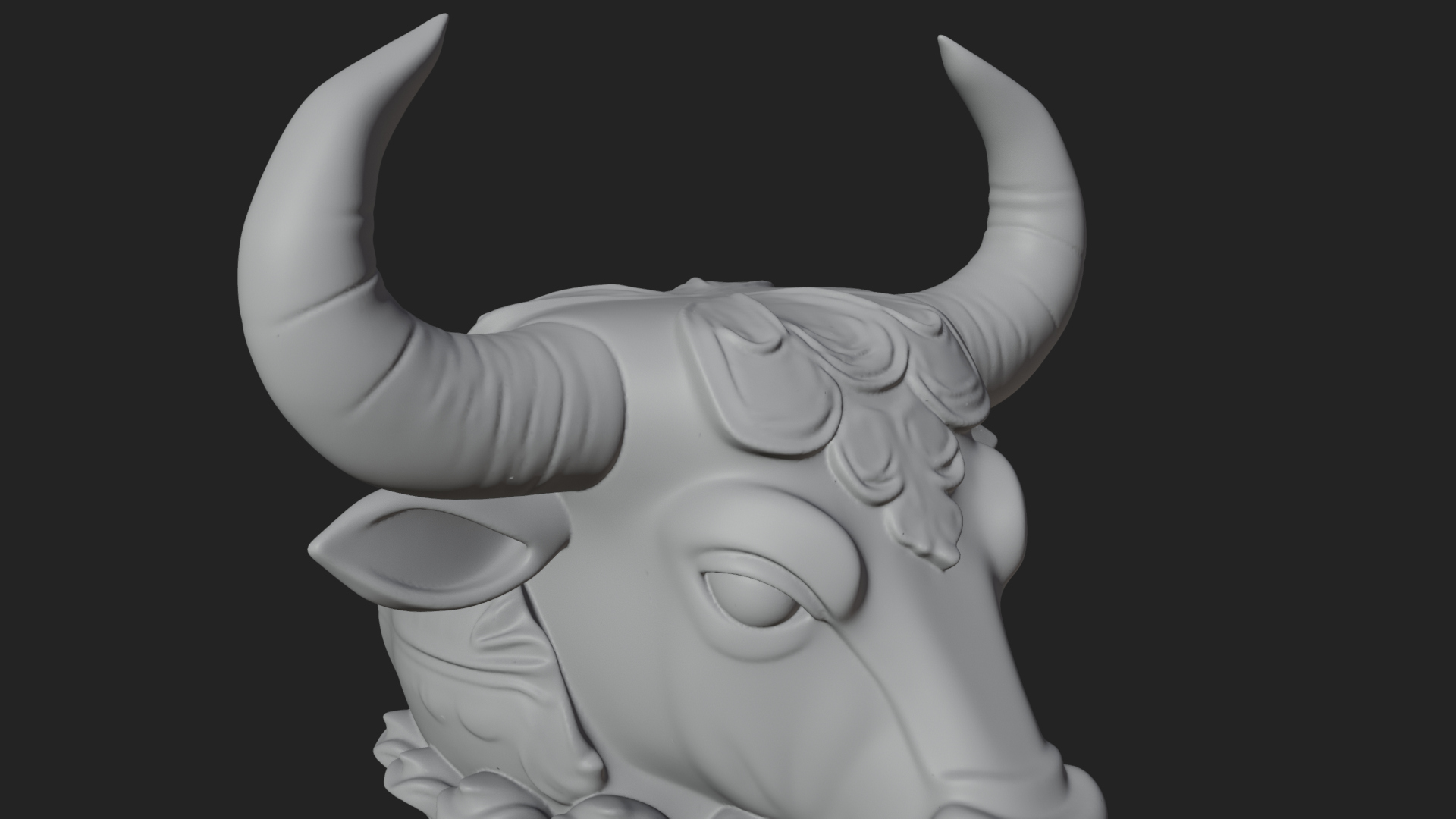 Bull Head Column Design 2 3D Print Model 3D Model
