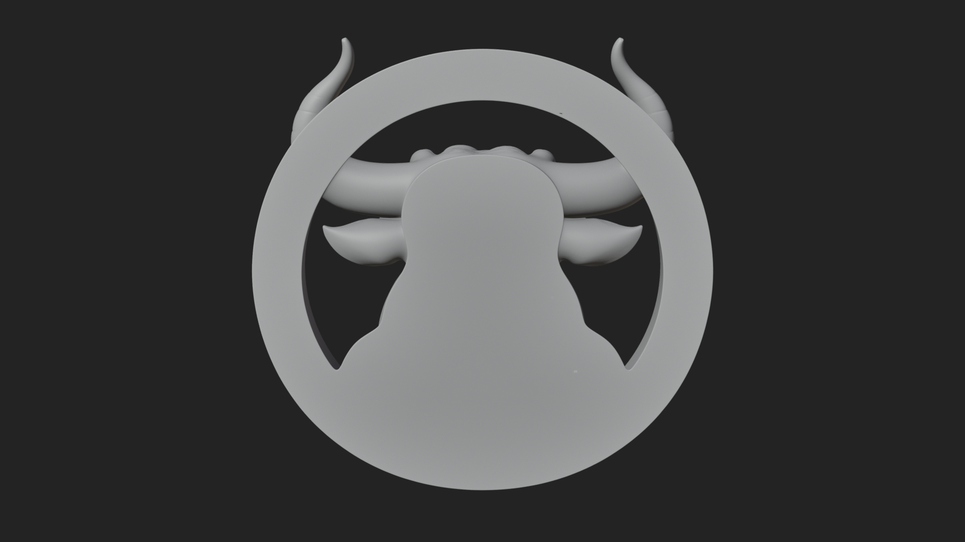Bull Head Oval Relief Plaque Design 3 3D Print Model 3D Model