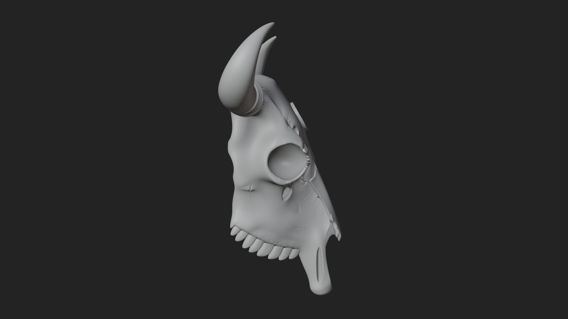Bull Skull Statue Design 1 3D Print Model 3D Model