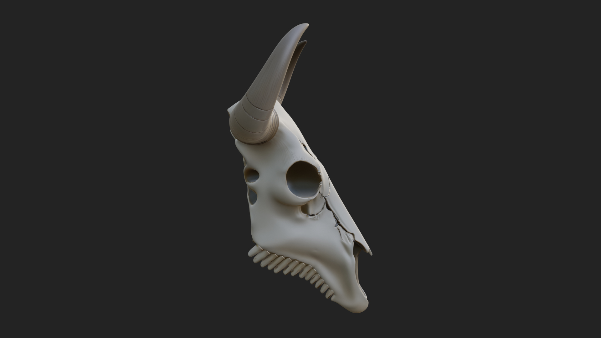 Bull Skull Statue Design 2 3D Print Model 3D Model