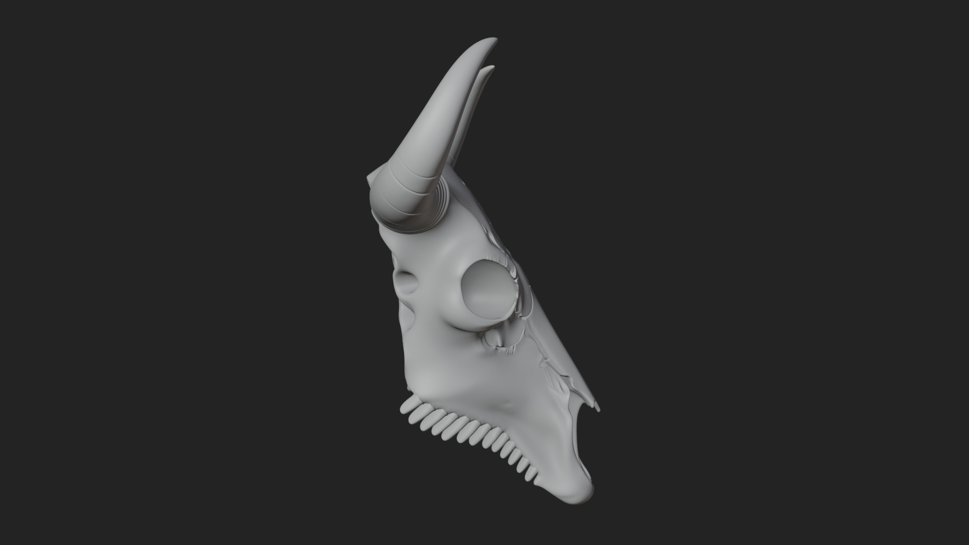 Bull Skull Statue Design 2 3D Print Model 3D Model