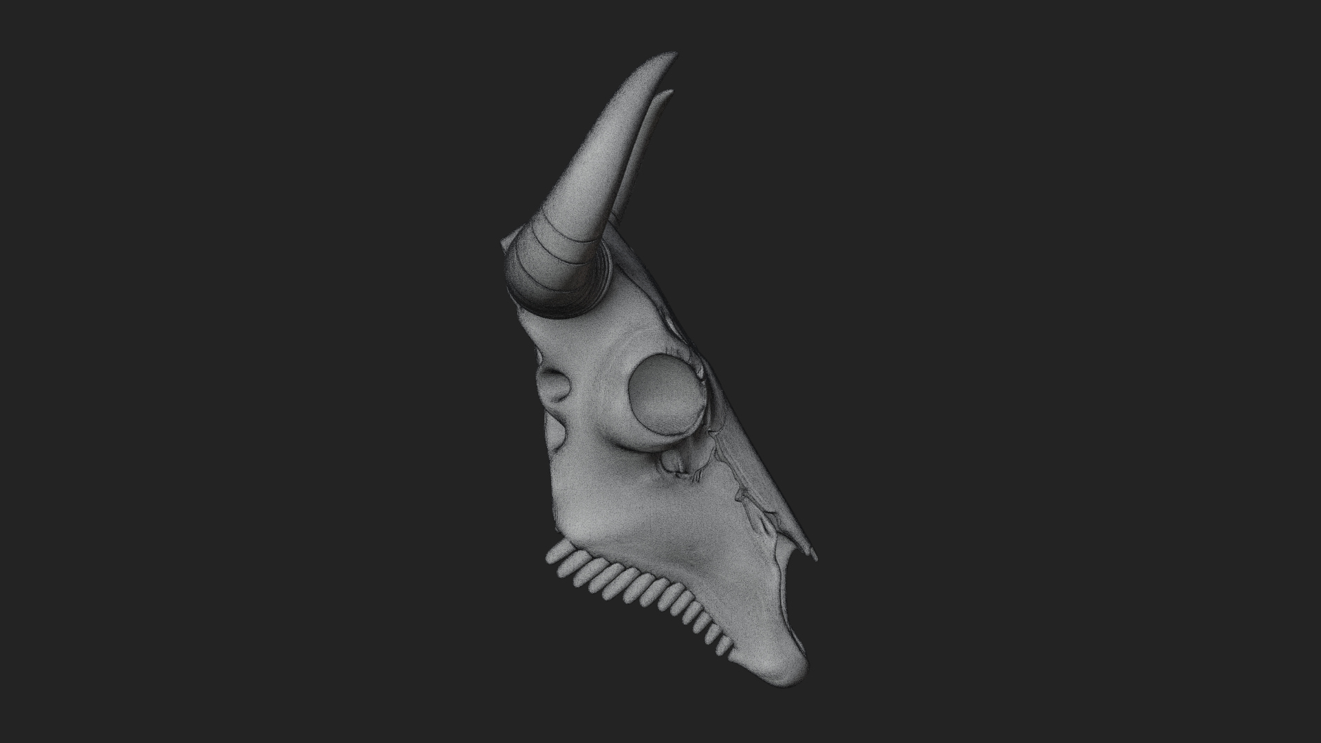 Bull Skull Statue Design 2 3D Print Model 3D Model