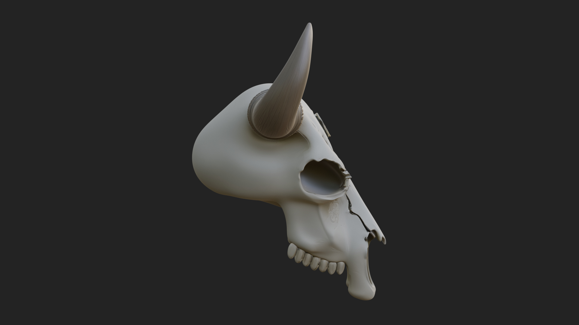 Bull Skull Statue Design 3 3D Print Model 3D Model