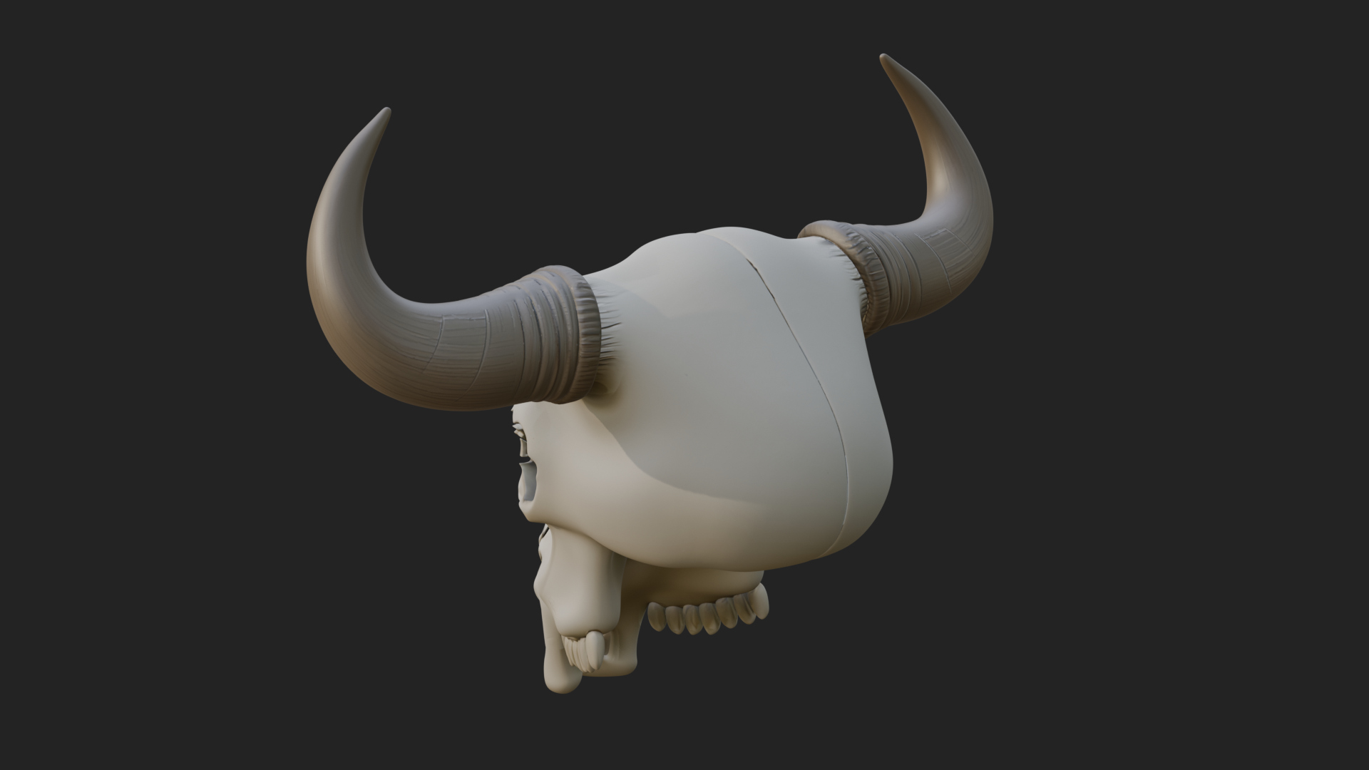 Bull Skull Statue Design 3 3D Print Model 3D Model