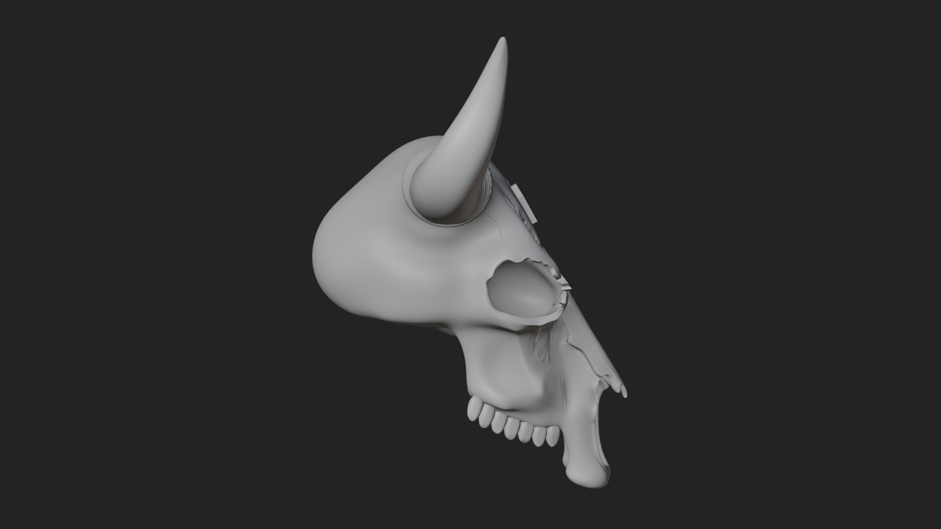 Bull Skull Statue Design 3 3D Print Model 3D Model