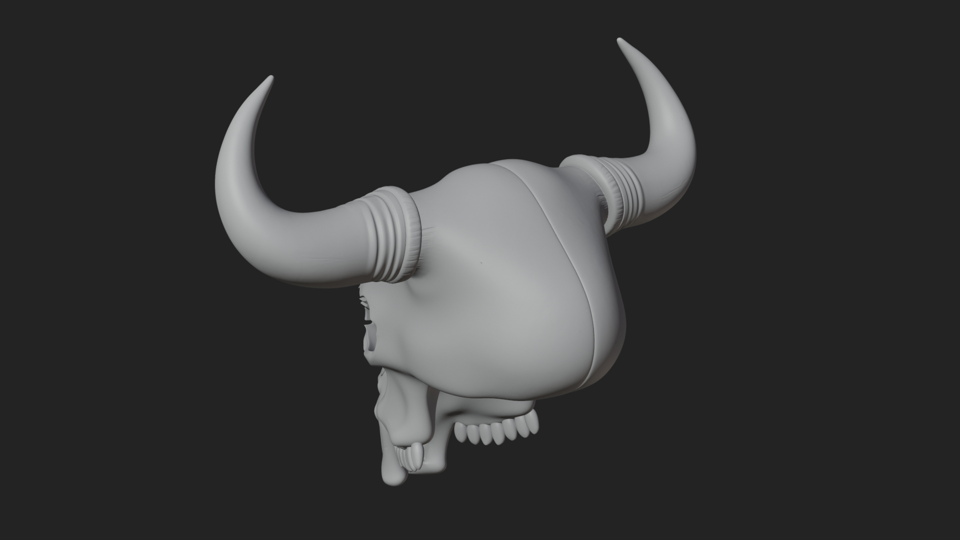 Bull Skull Statue Design 3 3D Print Model 3D Model