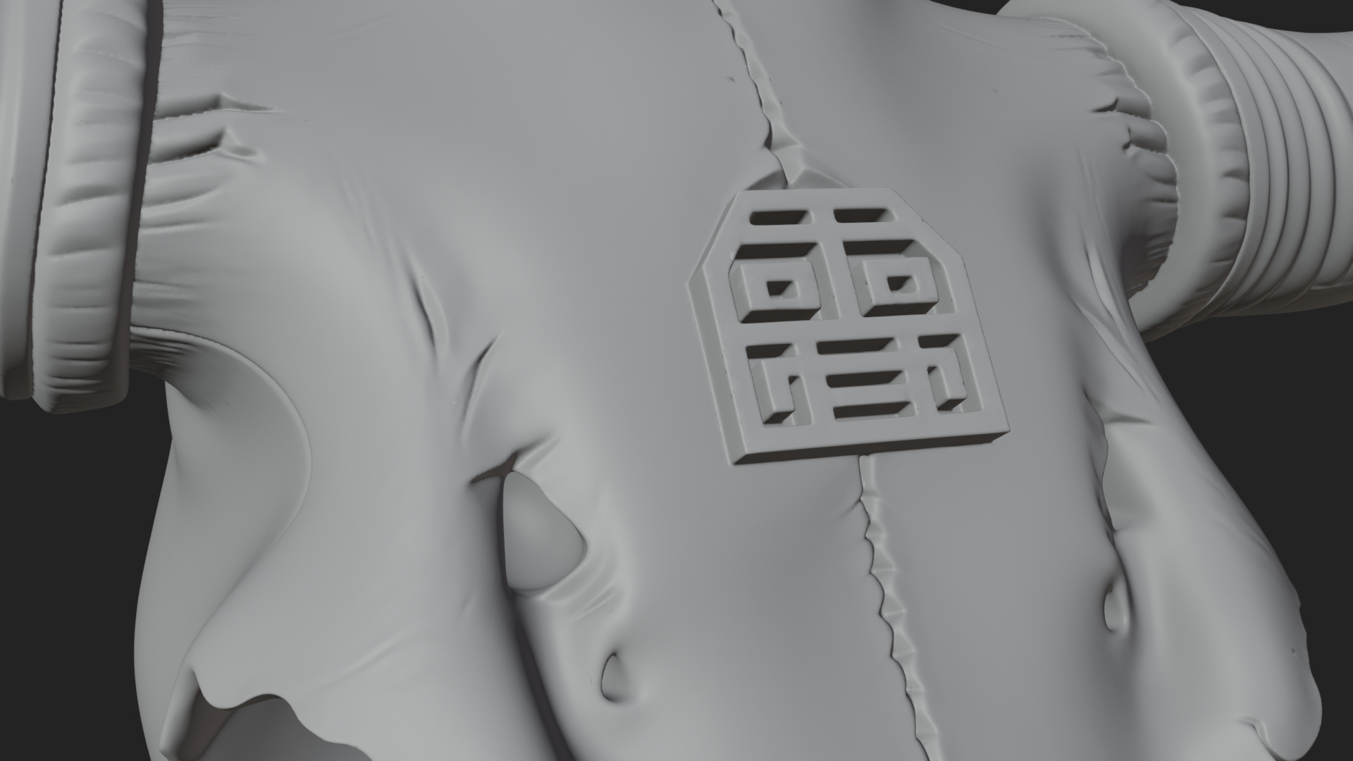 Bull Skull Statue Design 3 3D Print Model 3D Model