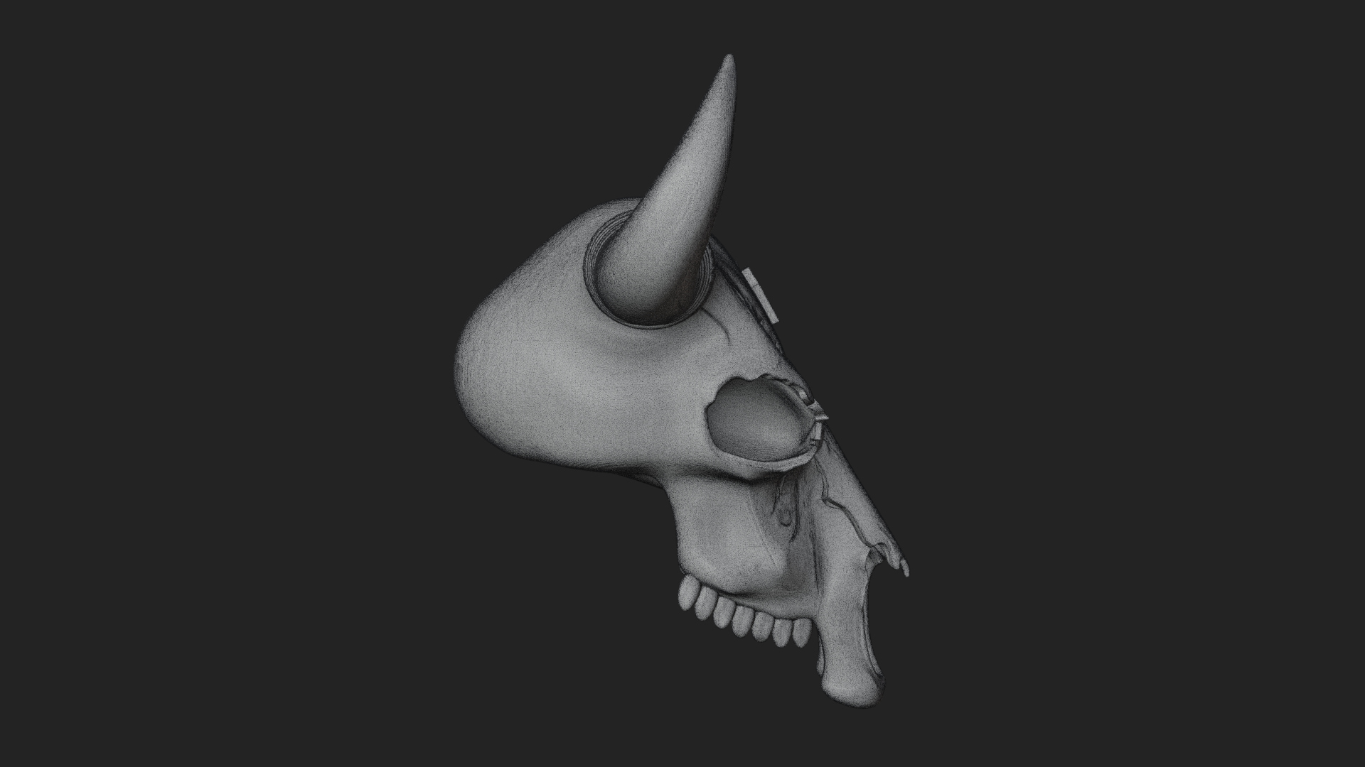 Bull Skull Statue Design 3 3D Print Model 3D Model