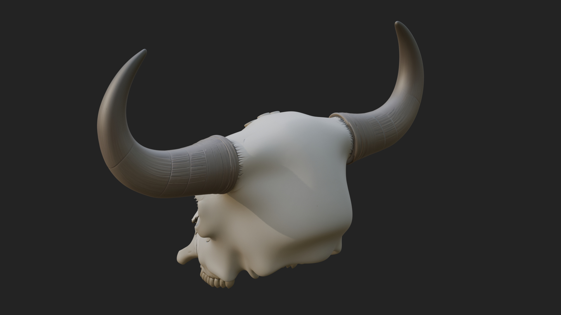 Bull Skull Statue Design 4 3D Print Model 3D Model