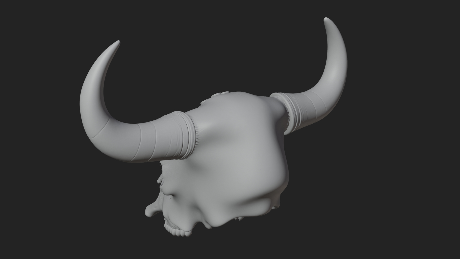 Bull Skull Statue Design 4 3D Print Model 3D Model