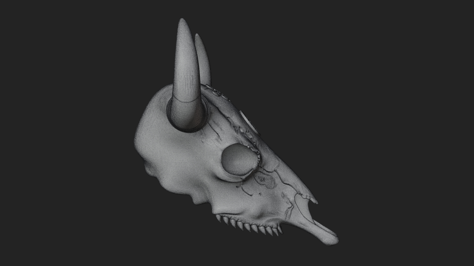 Bull Skull Statue Design 4 3D Print Model 3D Model