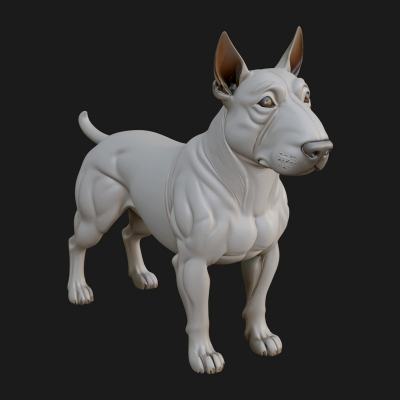 Bull Terrier Dog Statue Design 1 3D Print Model