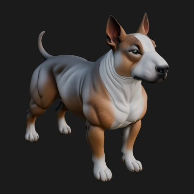 Bull Terrier Dog Statue Design 2 3D Print Model