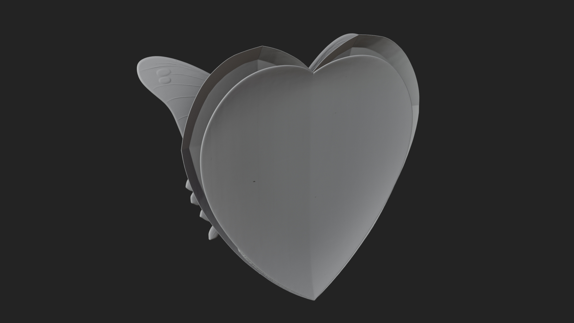 Butterfly Carved Heart Plaque Design 1 3D Print Model 3D Model
