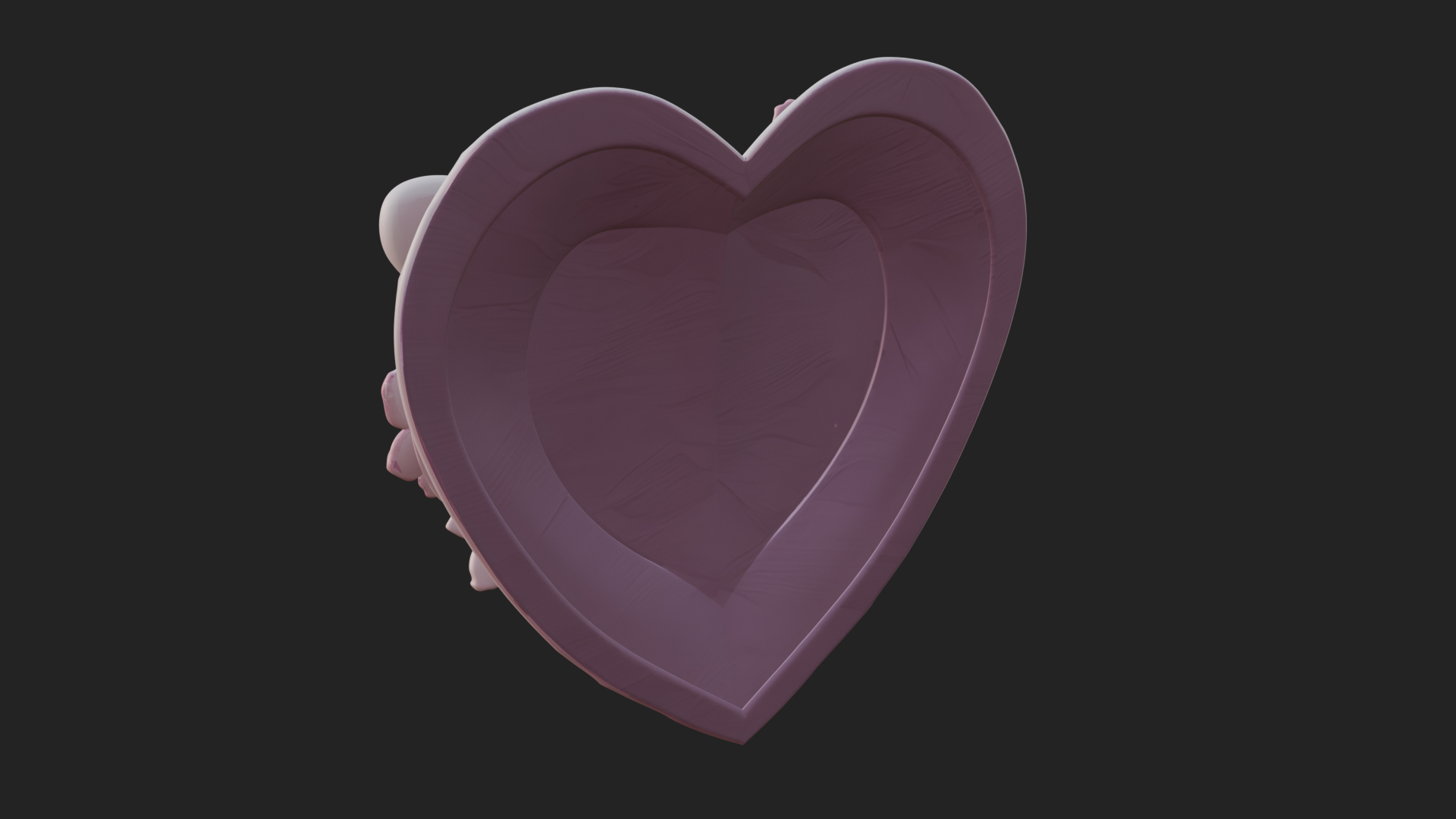 Butterfly Carved Heart Plaque Design 3 3D Print Model 3D Model