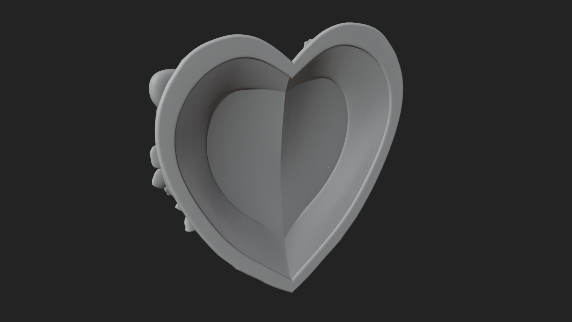 Butterfly Carved Heart Plaque Design 3 3D Print Model 3D Model