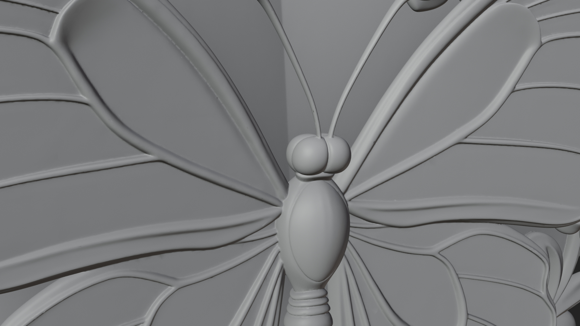 Butterfly Carved Heart Plaque Design 3 3D Print Model 3D Model