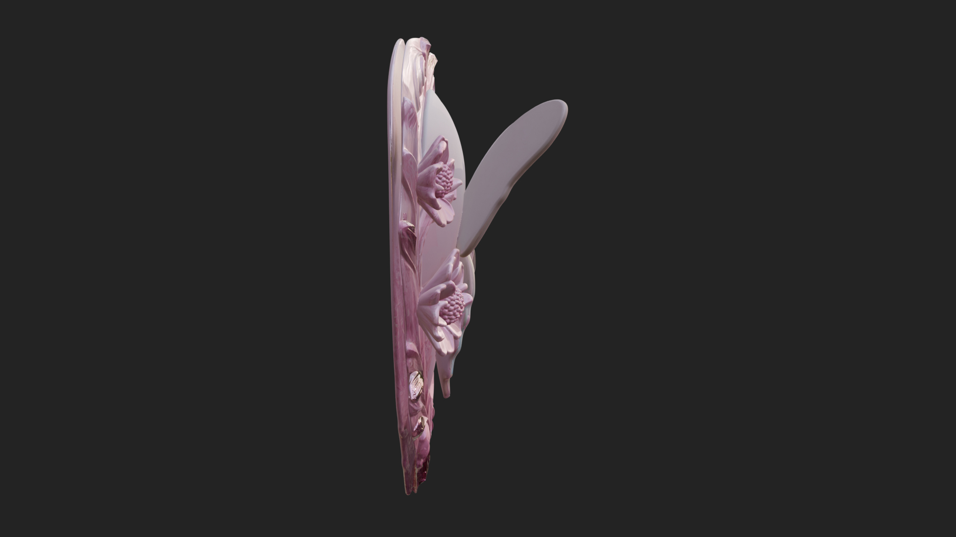Butterfly Carved Heart Plaque Design 4 3D Print Model 3D Model
