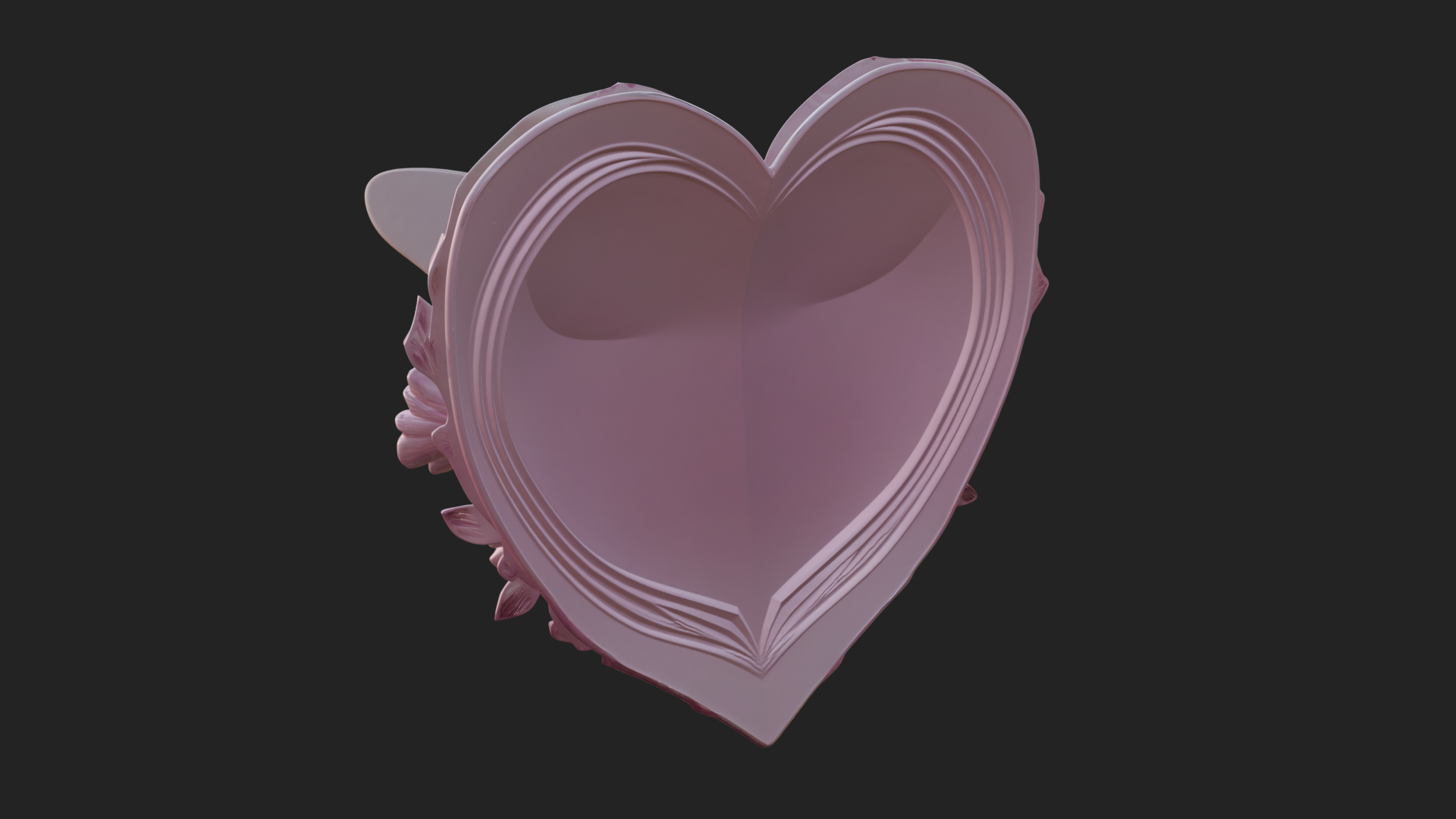 Butterfly Carved Heart Plaque Design 4 3D Print Model 3D Model