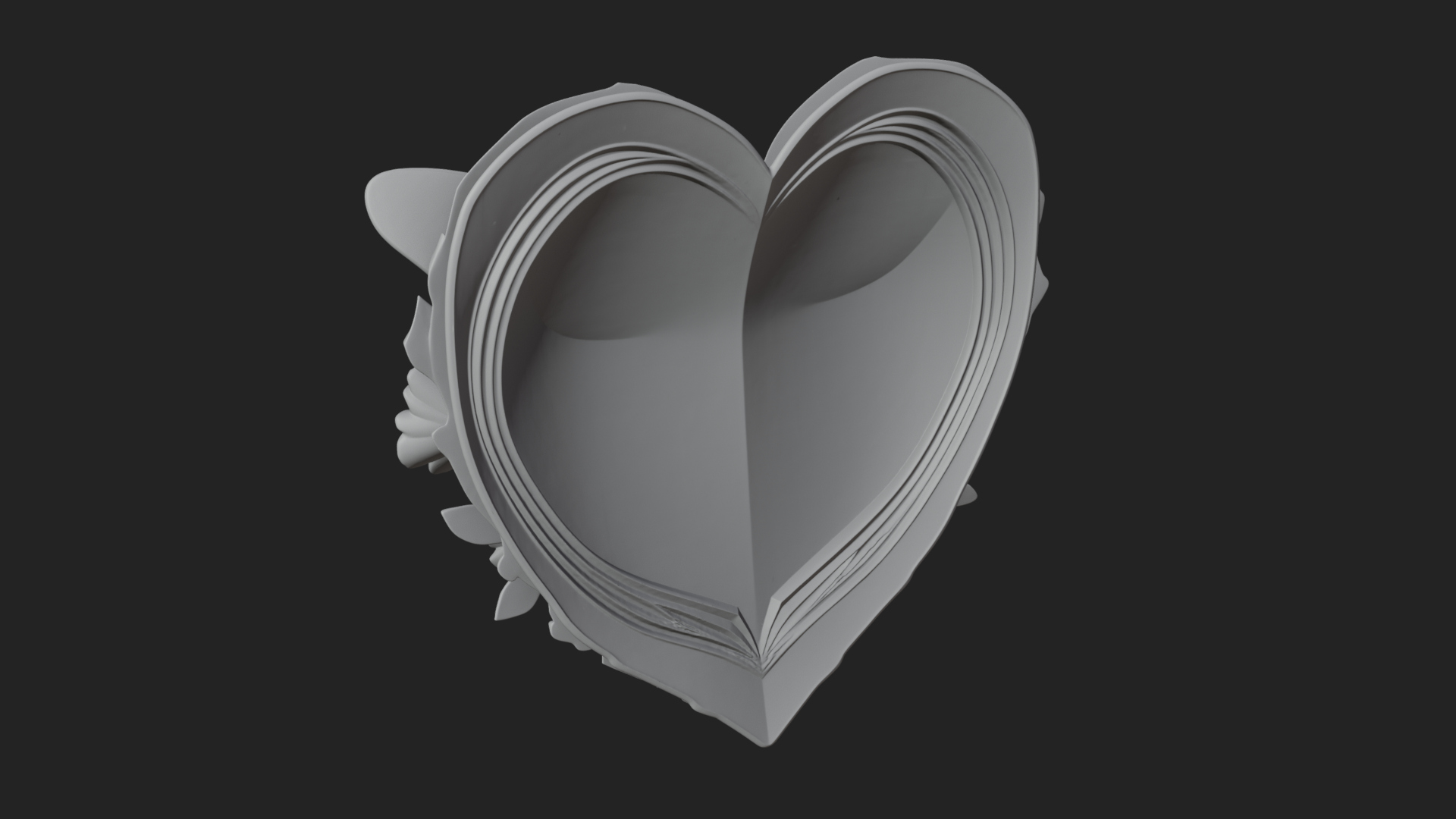 Butterfly Carved Heart Plaque Design 4 3D Print Model 3D Model
