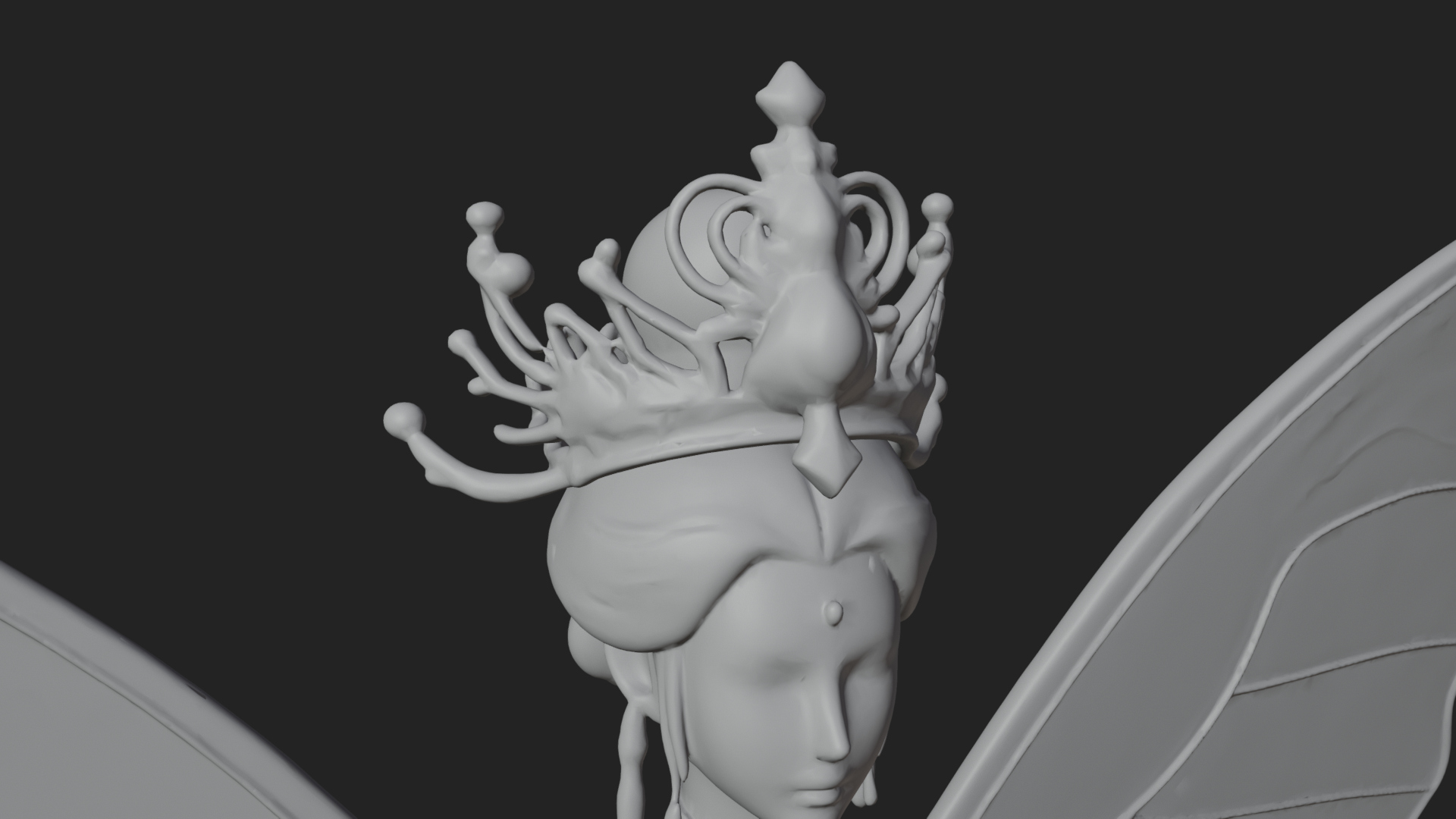 Butterfly Wing Fairy Statue Design 1 3D Print Model 3D Model