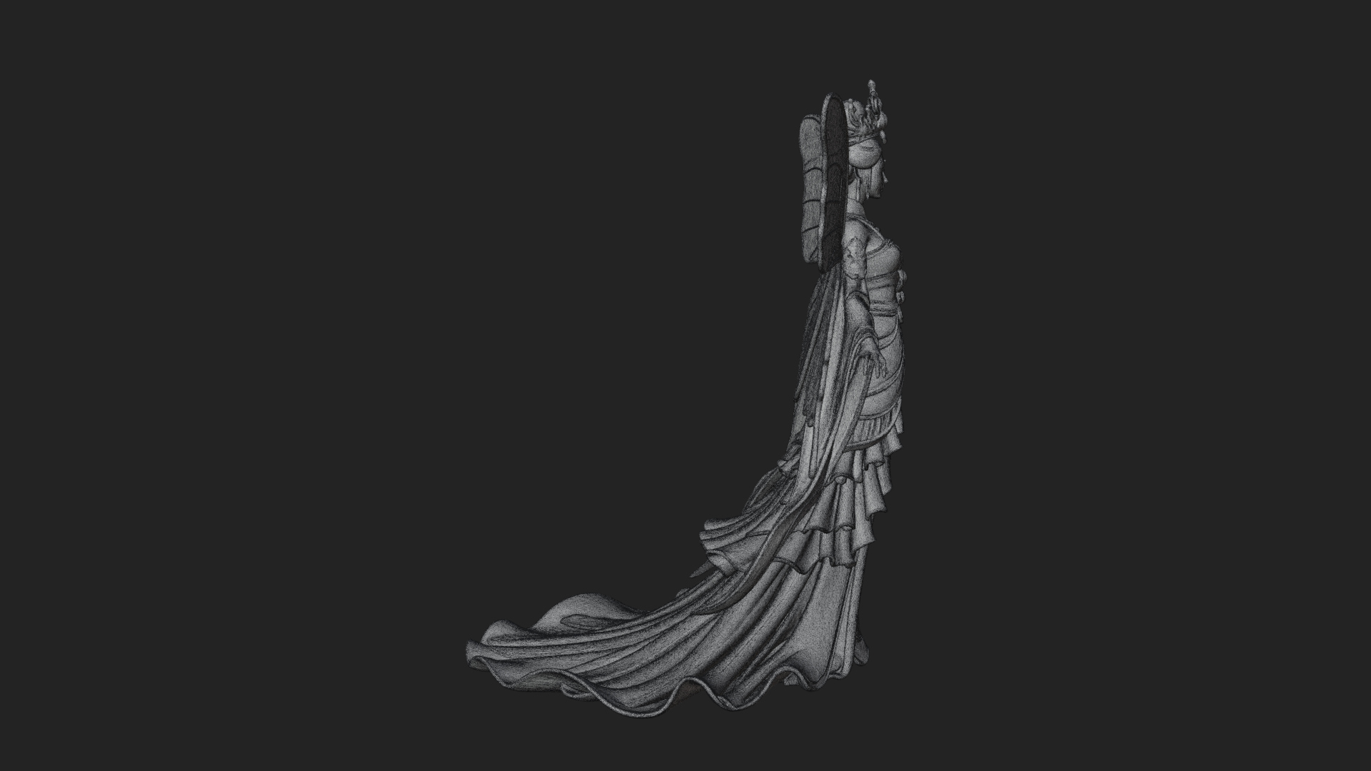 Butterfly Wing Fairy Statue Design 1 3D Print Model 3D Model
