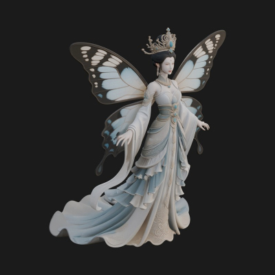 Butterfly Wing Fairy Statue Design 1 3D Print Model