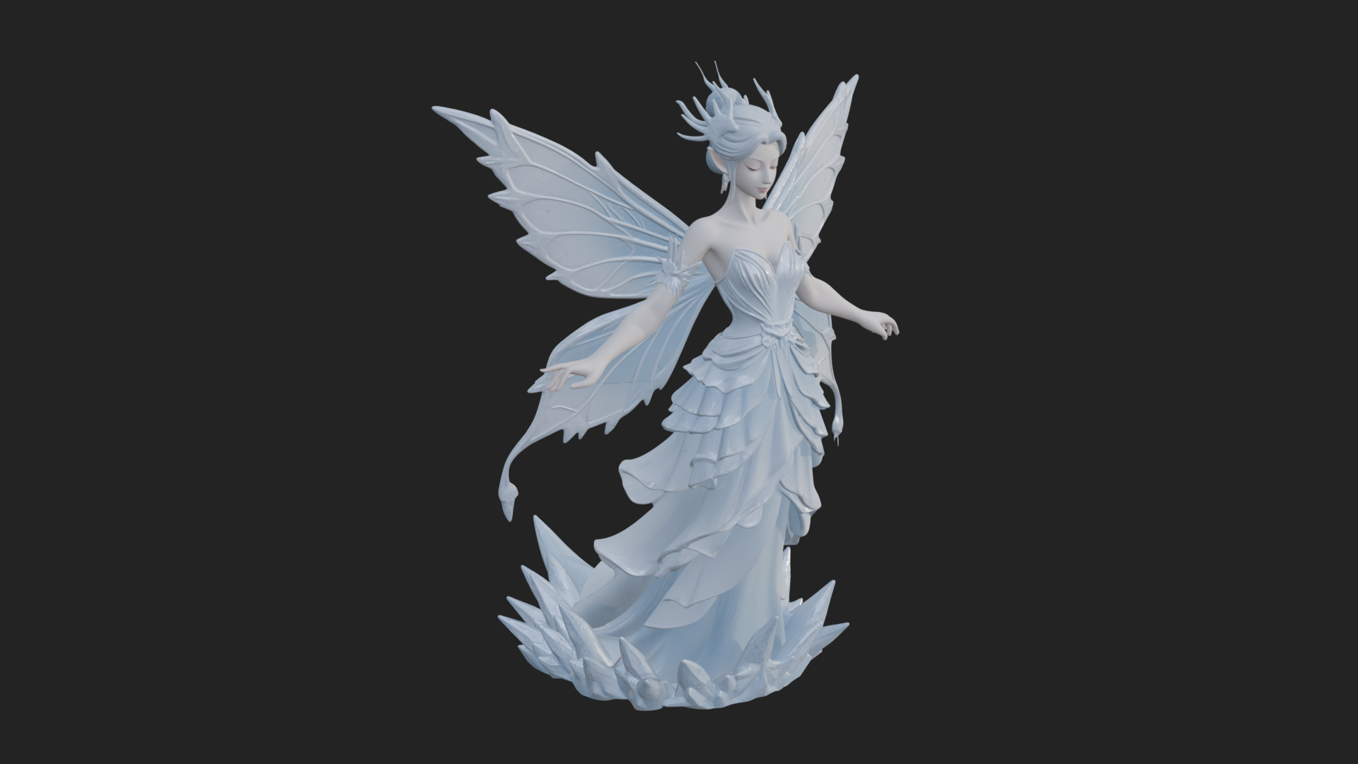 Butterfly Wing Fairy Statue Design 10 3D Print Model 3D Model