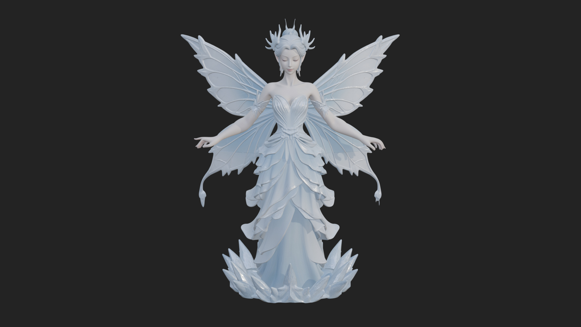 Butterfly Wing Fairy Statue Design 10 3D Print Model 3D Model