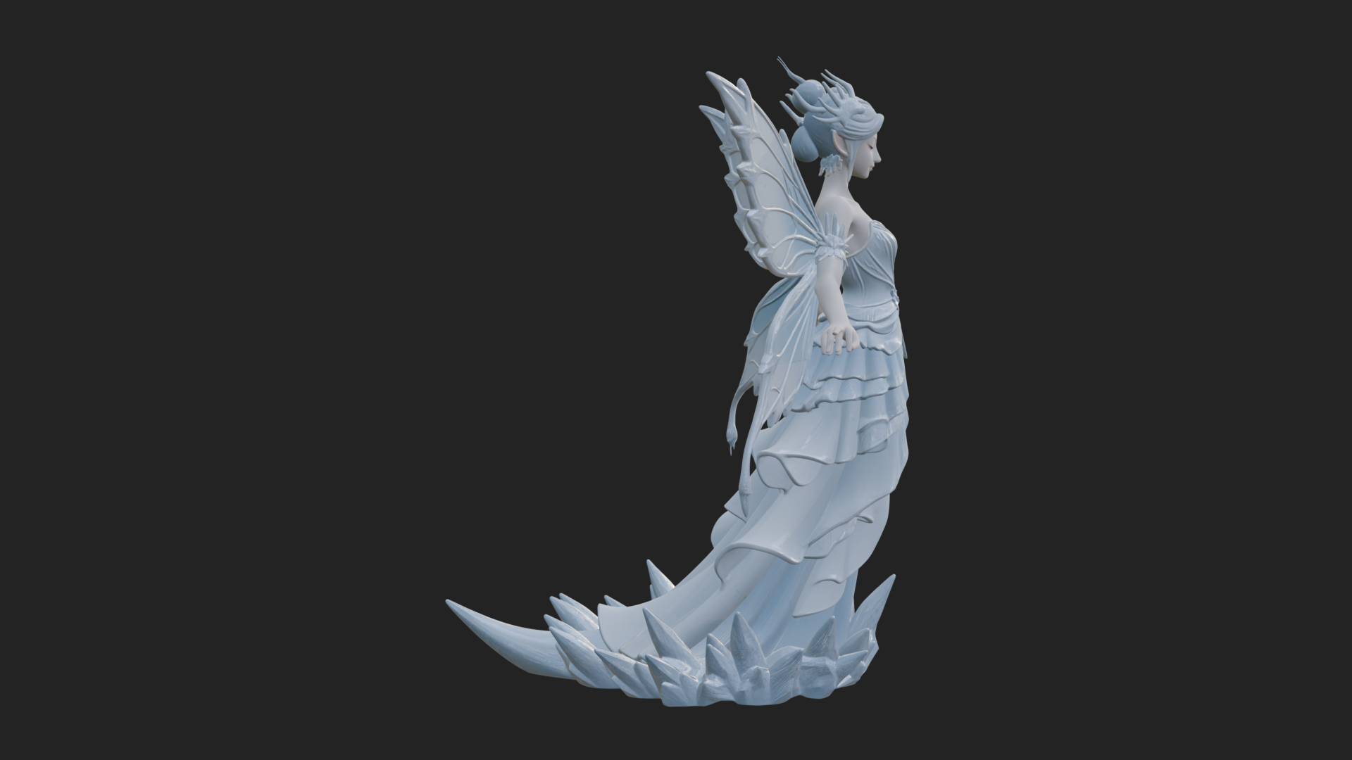 Butterfly Wing Fairy Statue Design 10 3D Print Model 3D Model