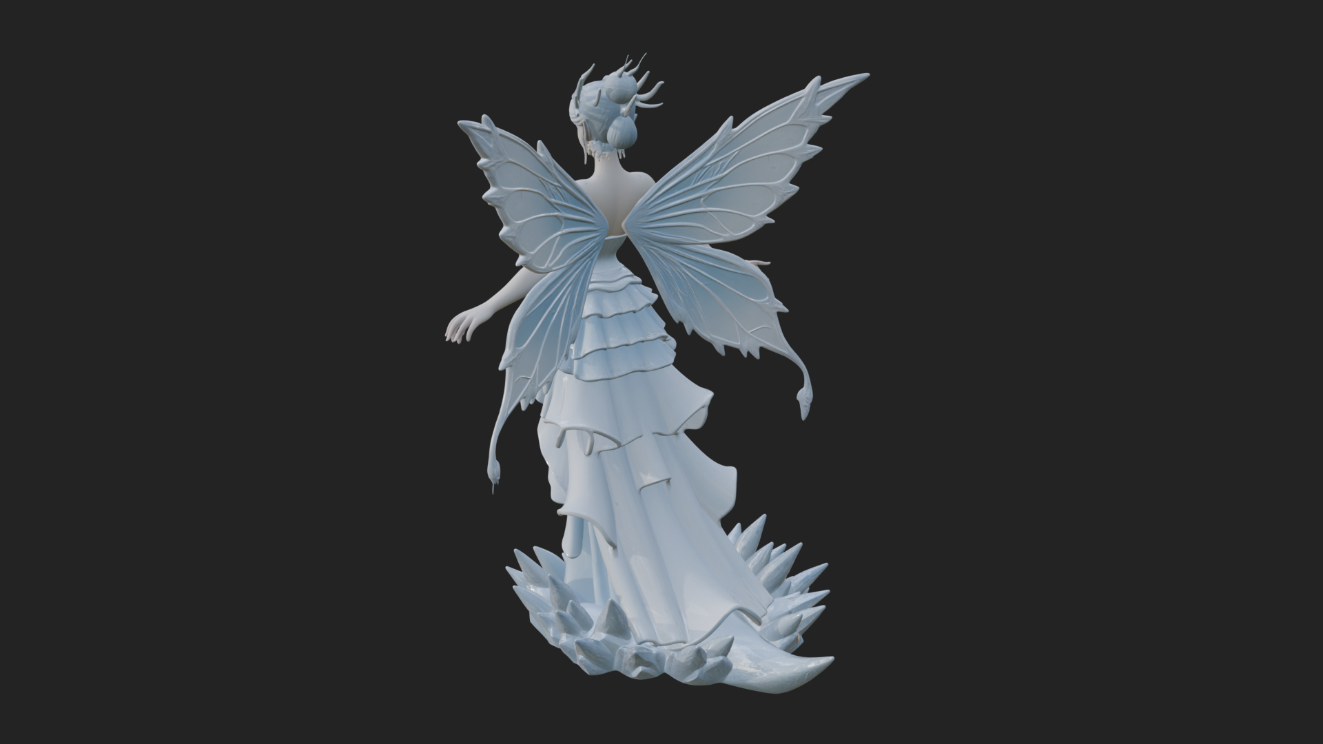 Butterfly Wing Fairy Statue Design 10 3D Print Model 3D Model