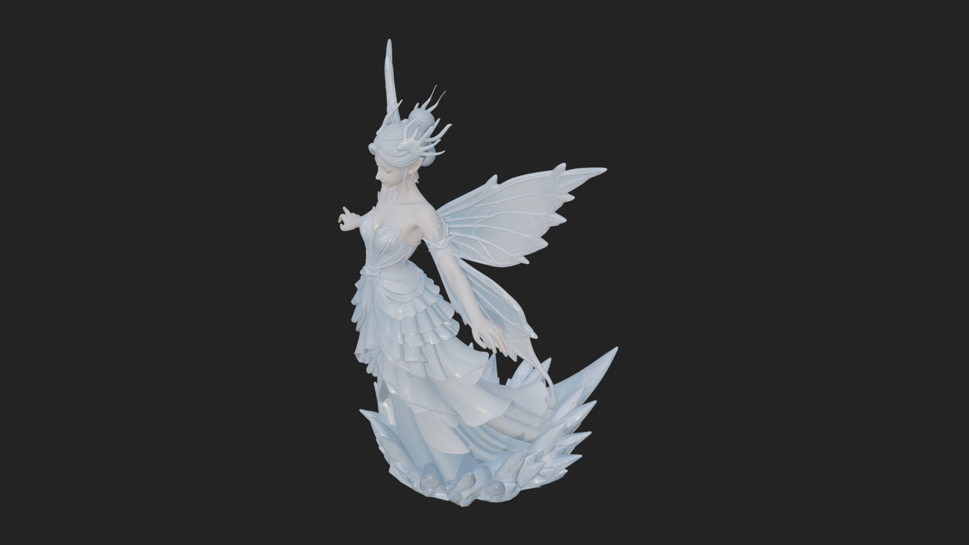 Butterfly Wing Fairy Statue Design 10 3D Print Model 3D Model