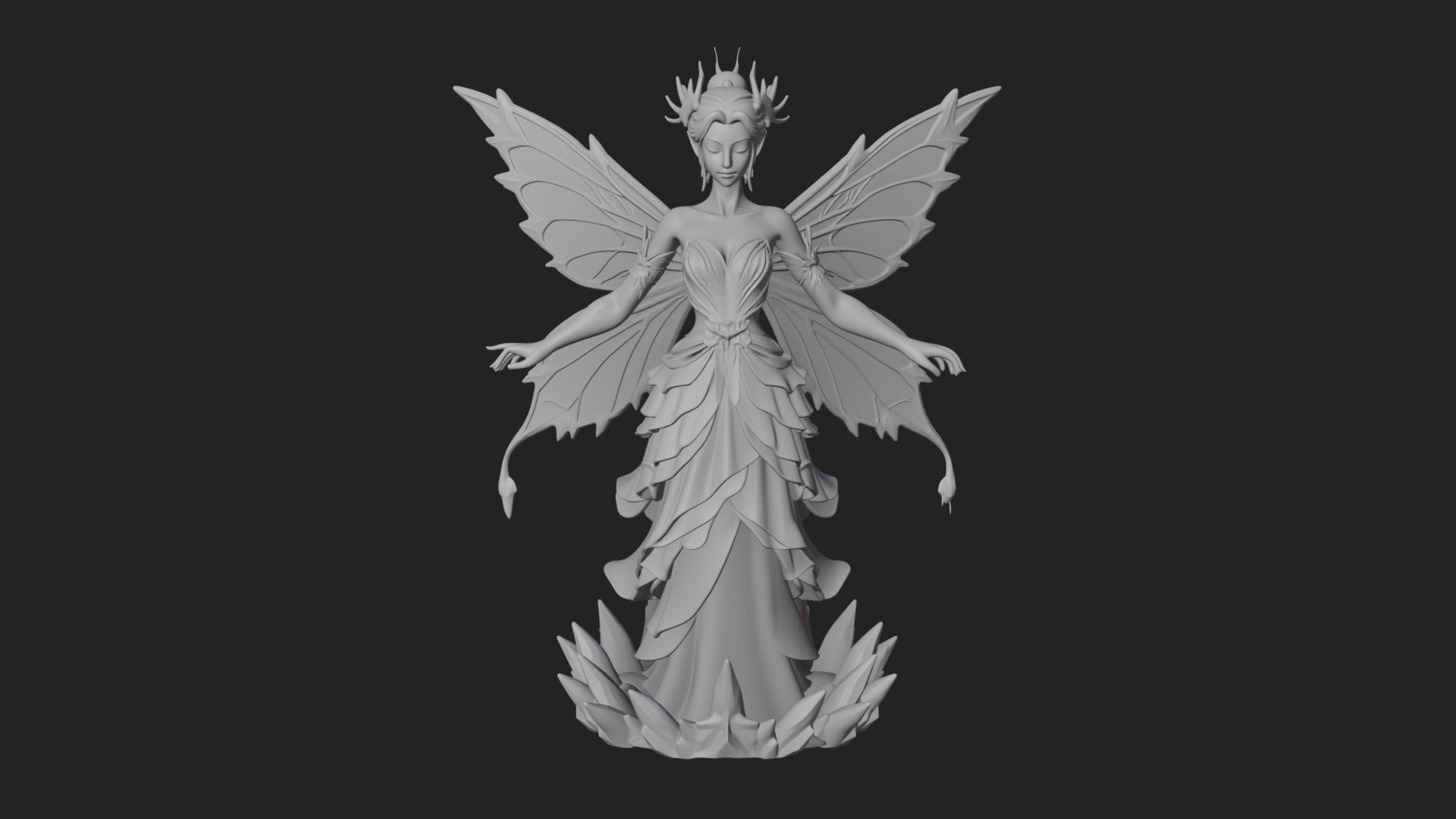 Butterfly Wing Fairy Statue Design 10 3D Print Model 3D Model