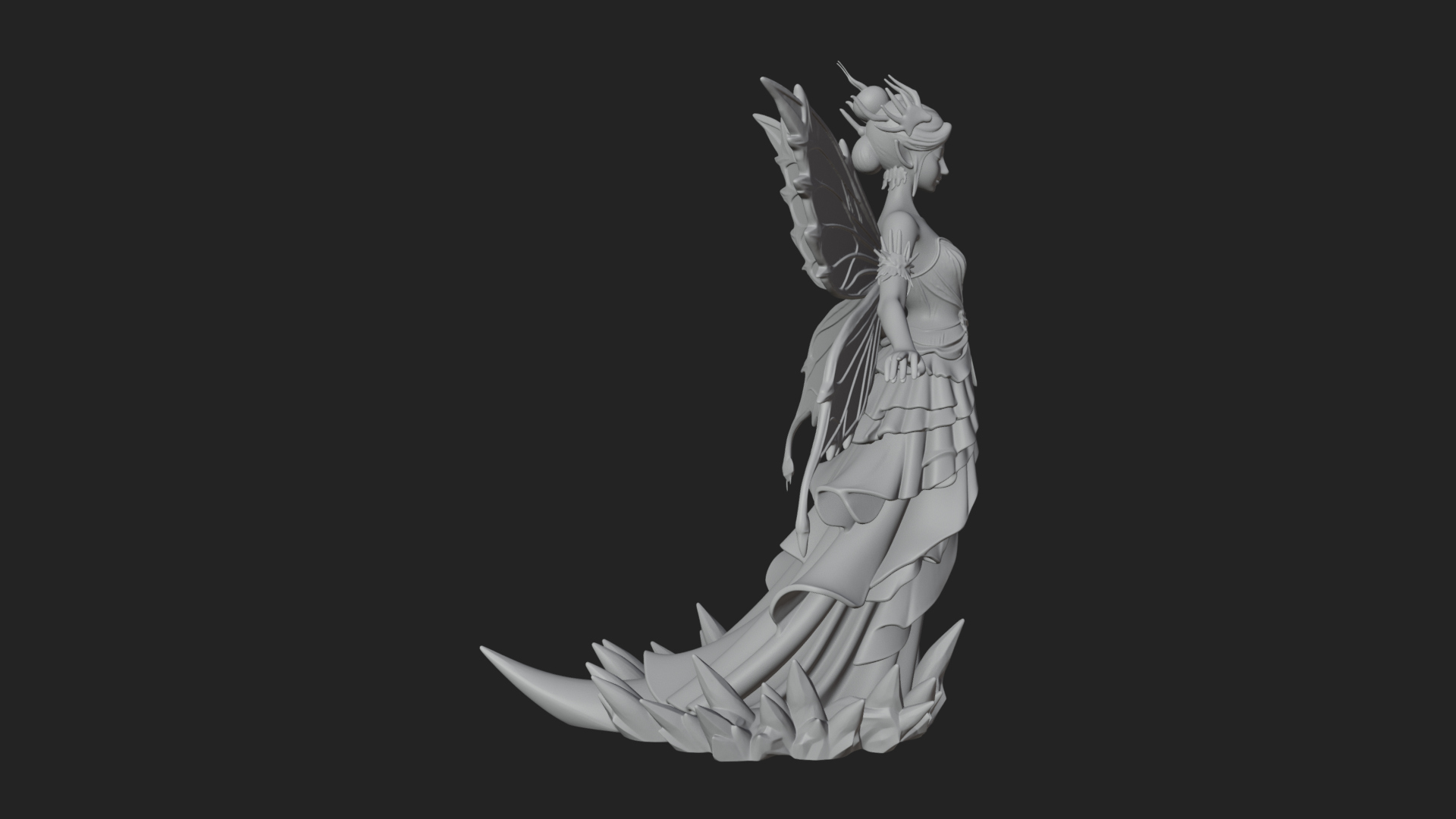 Butterfly Wing Fairy Statue Design 10 3D Print Model 3D Model
