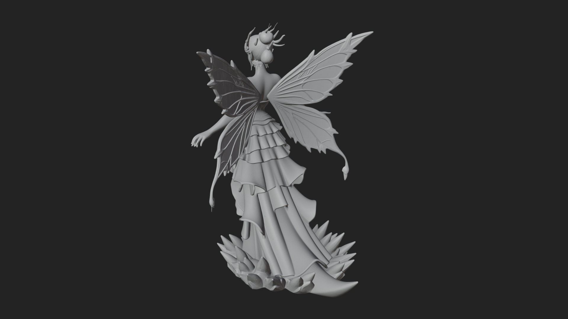 Butterfly Wing Fairy Statue Design 10 3D Print Model 3D Model