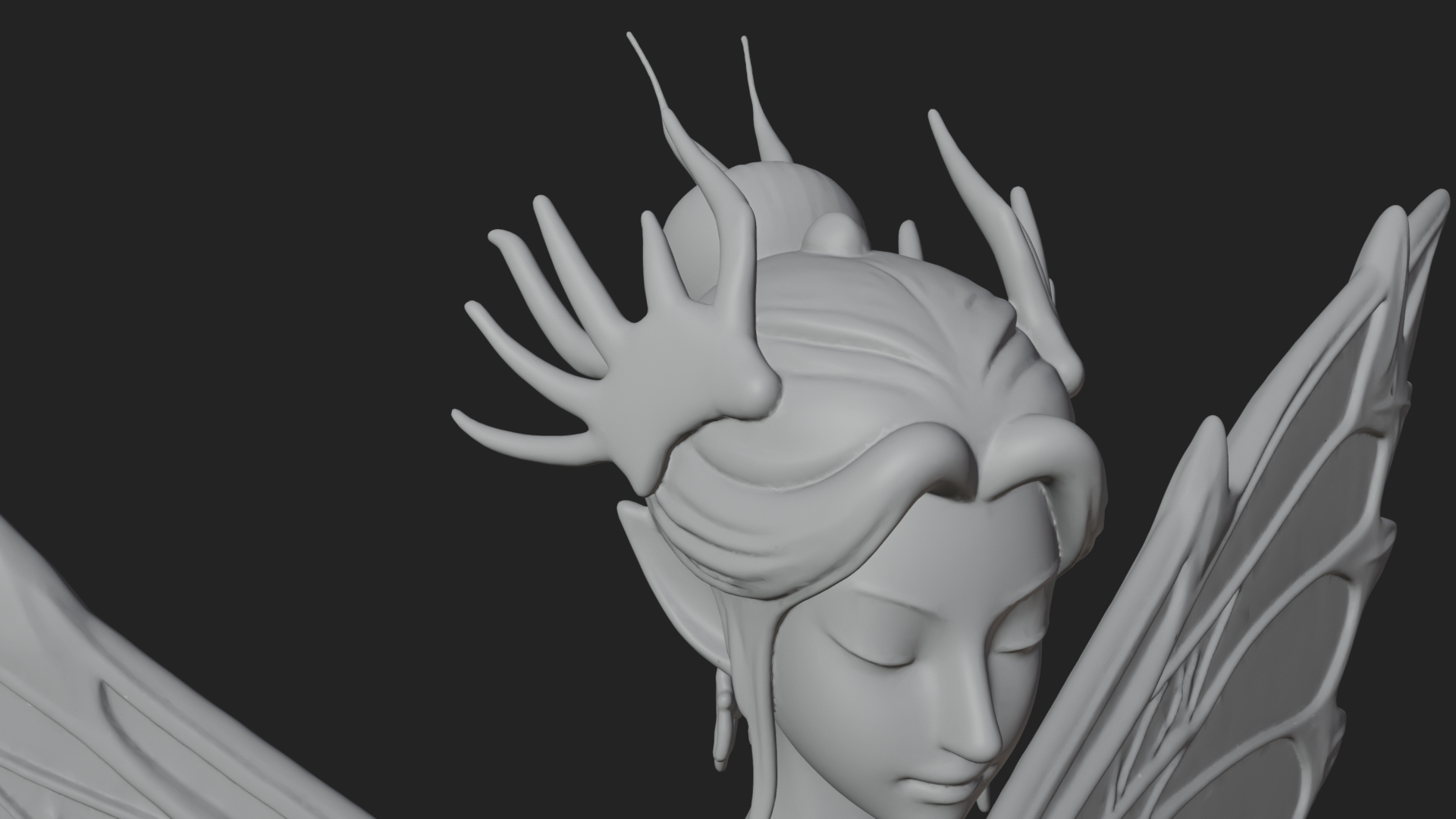 Butterfly Wing Fairy Statue Design 10 3D Print Model 3D Model