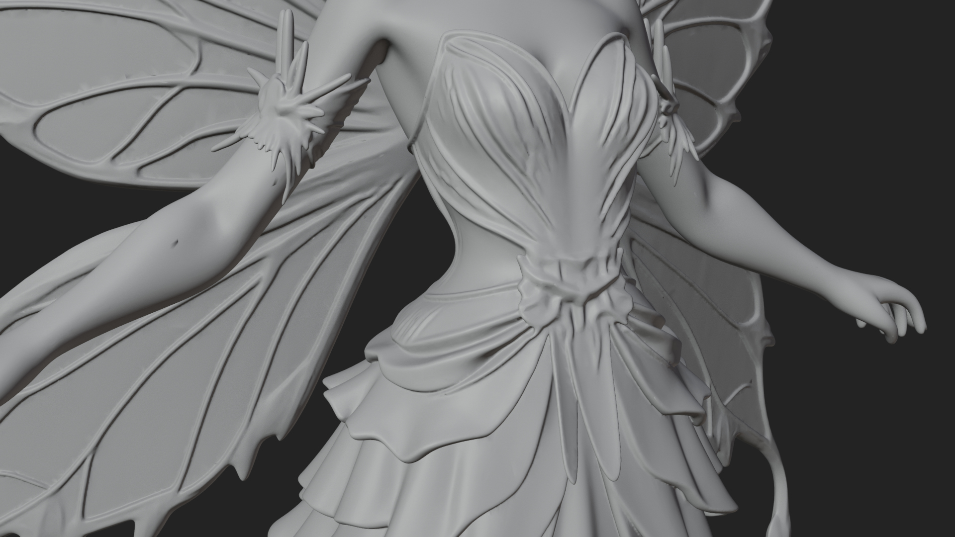 Butterfly Wing Fairy Statue Design 10 3D Print Model 3D Model