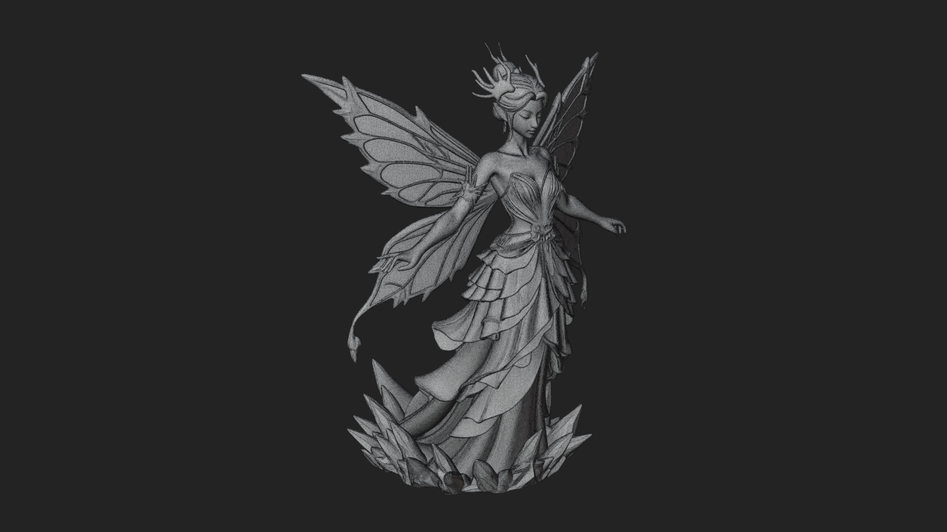 Butterfly Wing Fairy Statue Design 10 3D Print Model 3D Model