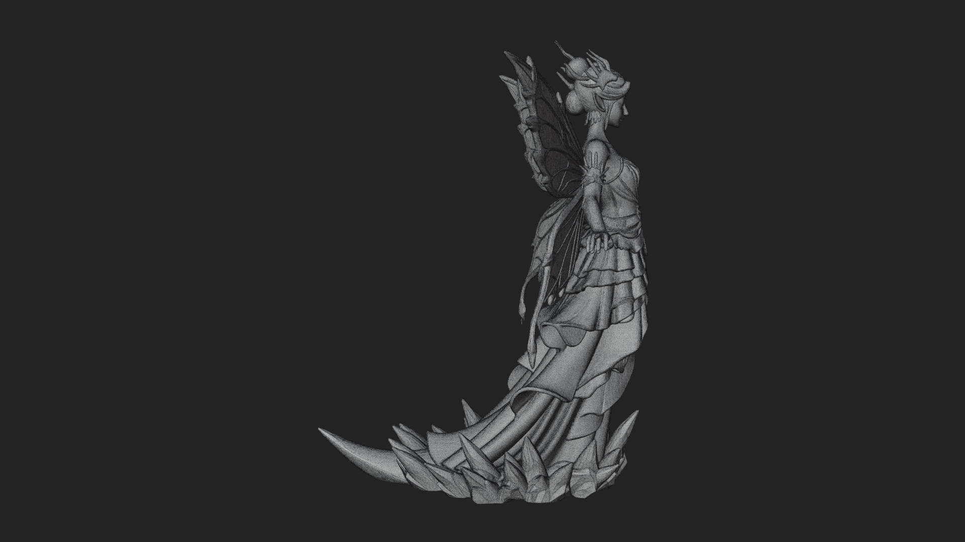 Butterfly Wing Fairy Statue Design 10 3D Print Model 3D Model