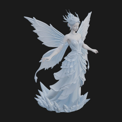 Butterfly Wing Fairy Statue Design 10 3D Print Model
