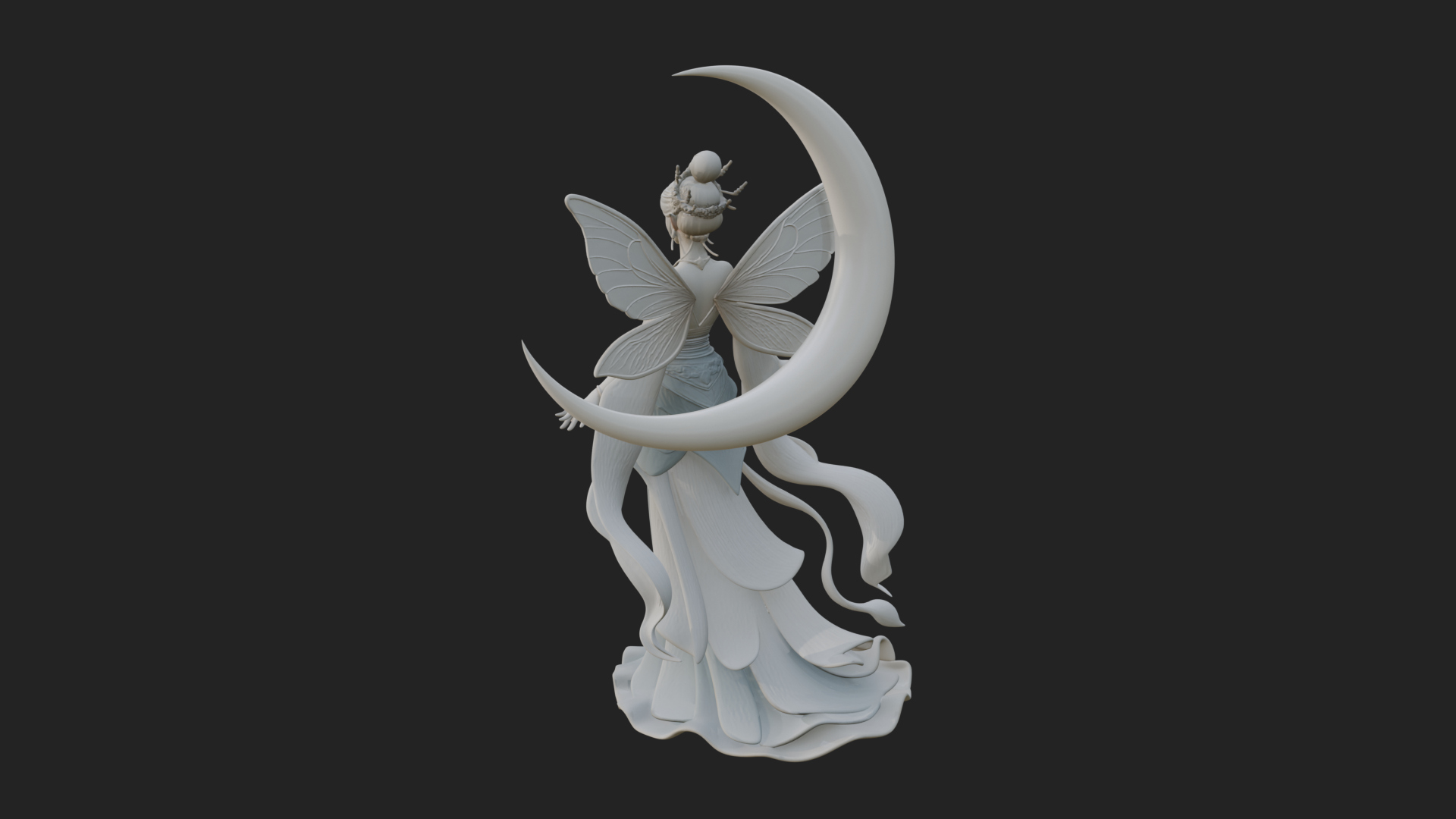 Butterfly Wing Fairy Statue Design 11 3D Print Model 3D Model