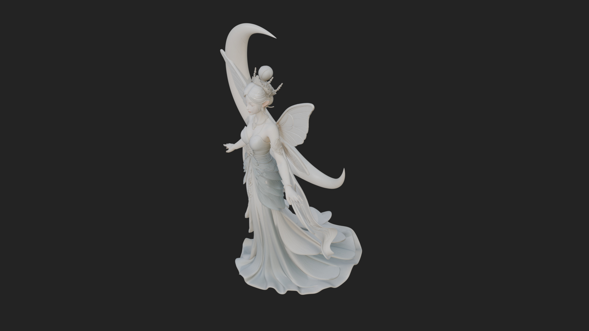 Butterfly Wing Fairy Statue Design 11 3D Print Model 3D Model