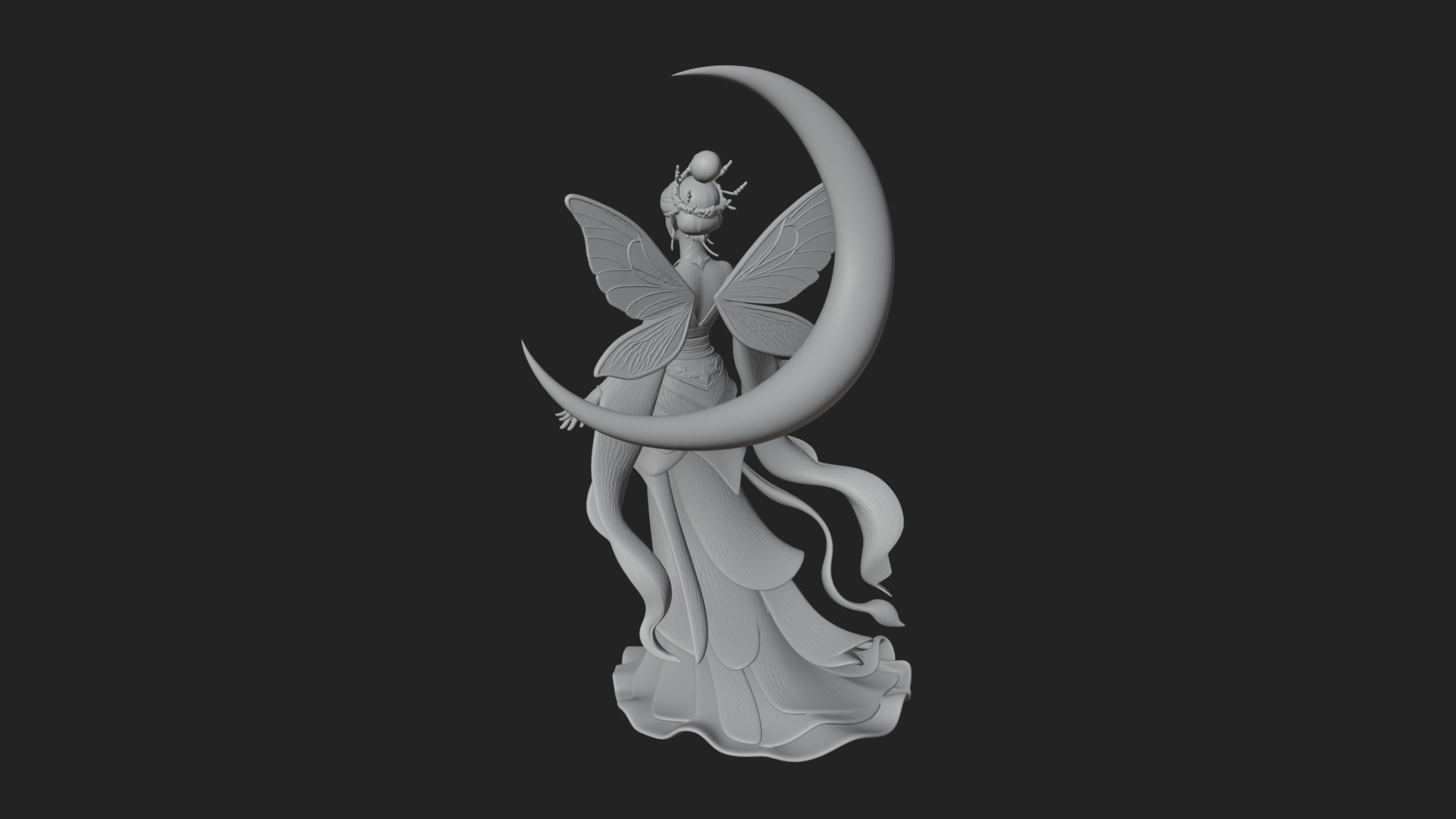 Butterfly Wing Fairy Statue Design 11 3D Print Model 3D Model