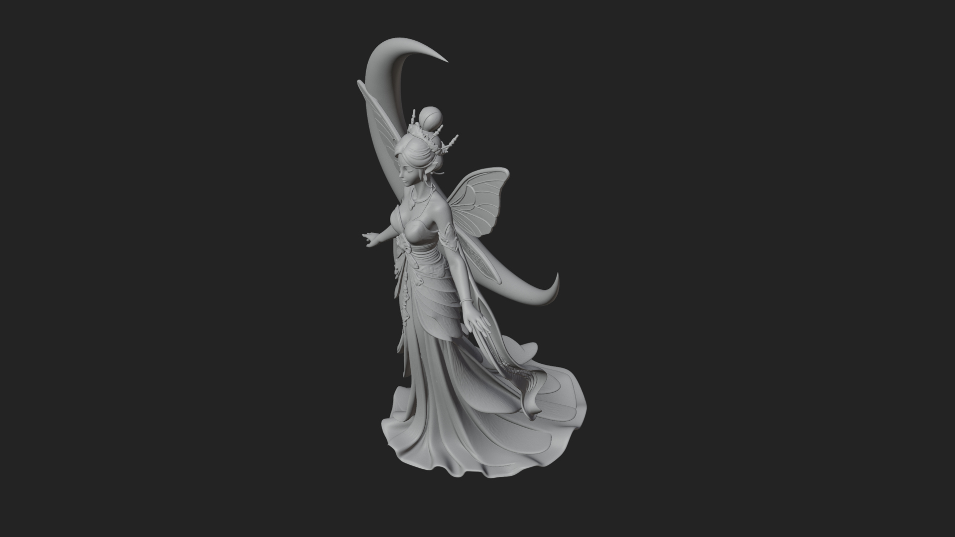 Butterfly Wing Fairy Statue Design 11 3D Print Model 3D Model