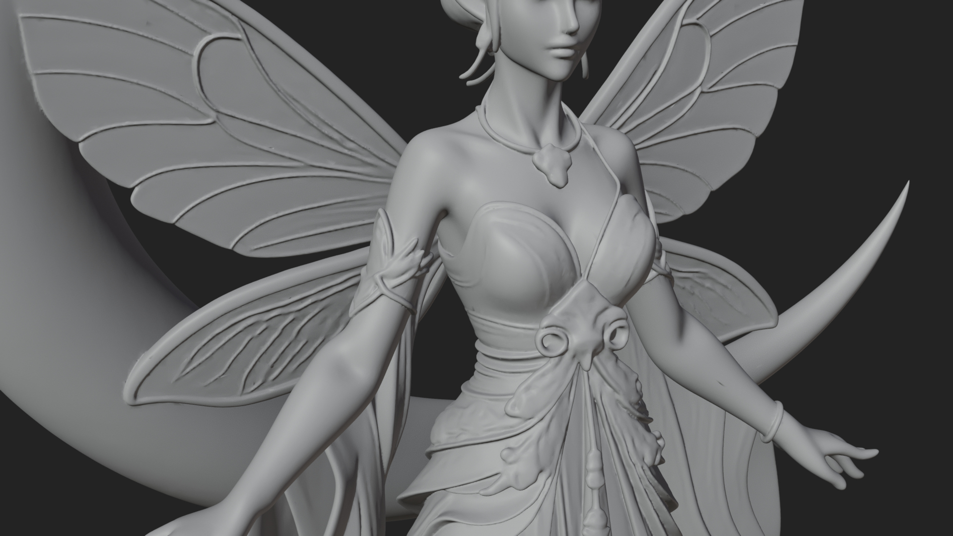 Butterfly Wing Fairy Statue Design 11 3D Print Model 3D Model