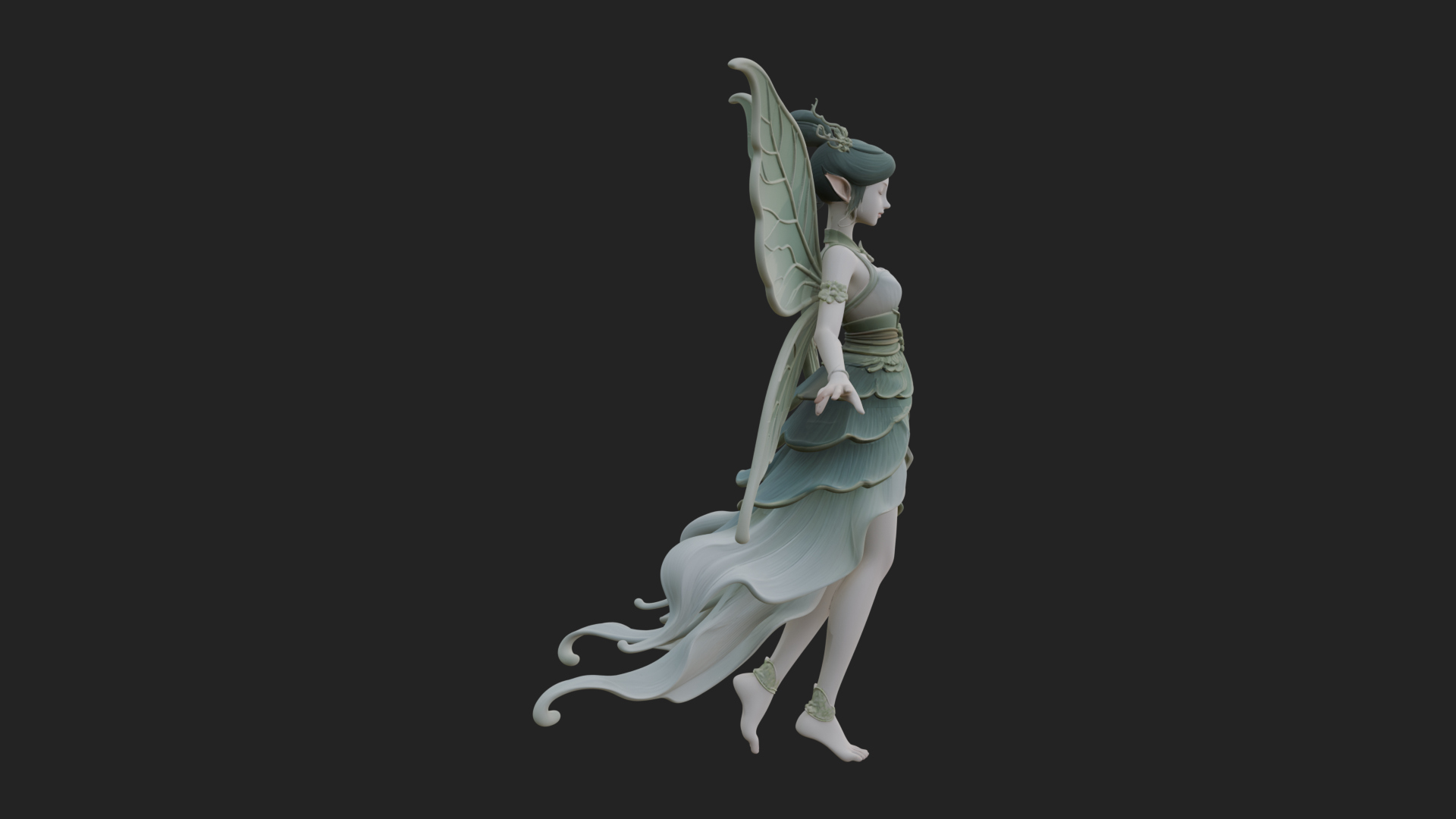 Butterfly Wing Fairy Statue Design 12 3D Print Model 3D Model
