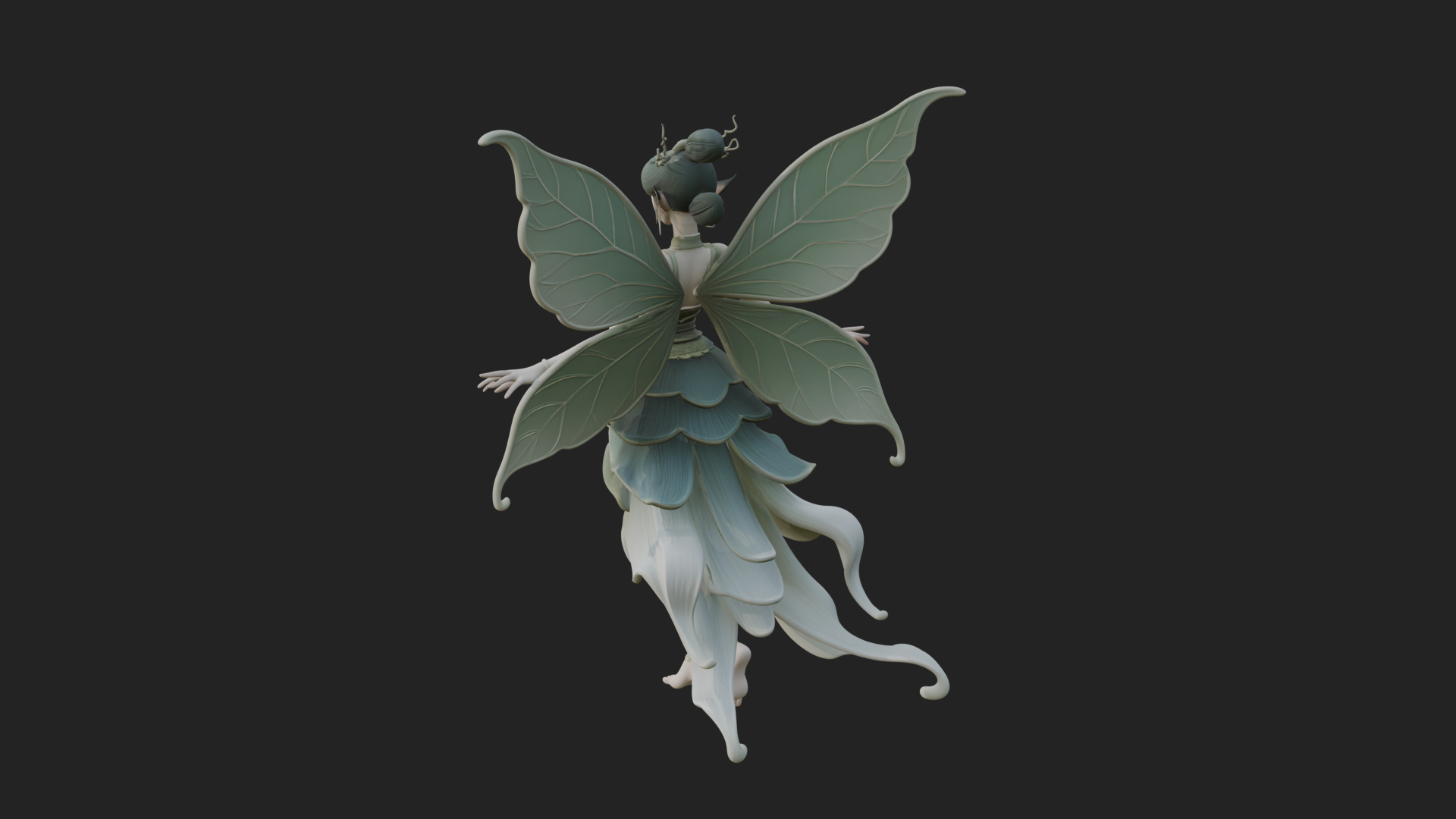 Butterfly Wing Fairy Statue Design 12 3D Print Model 3D Model