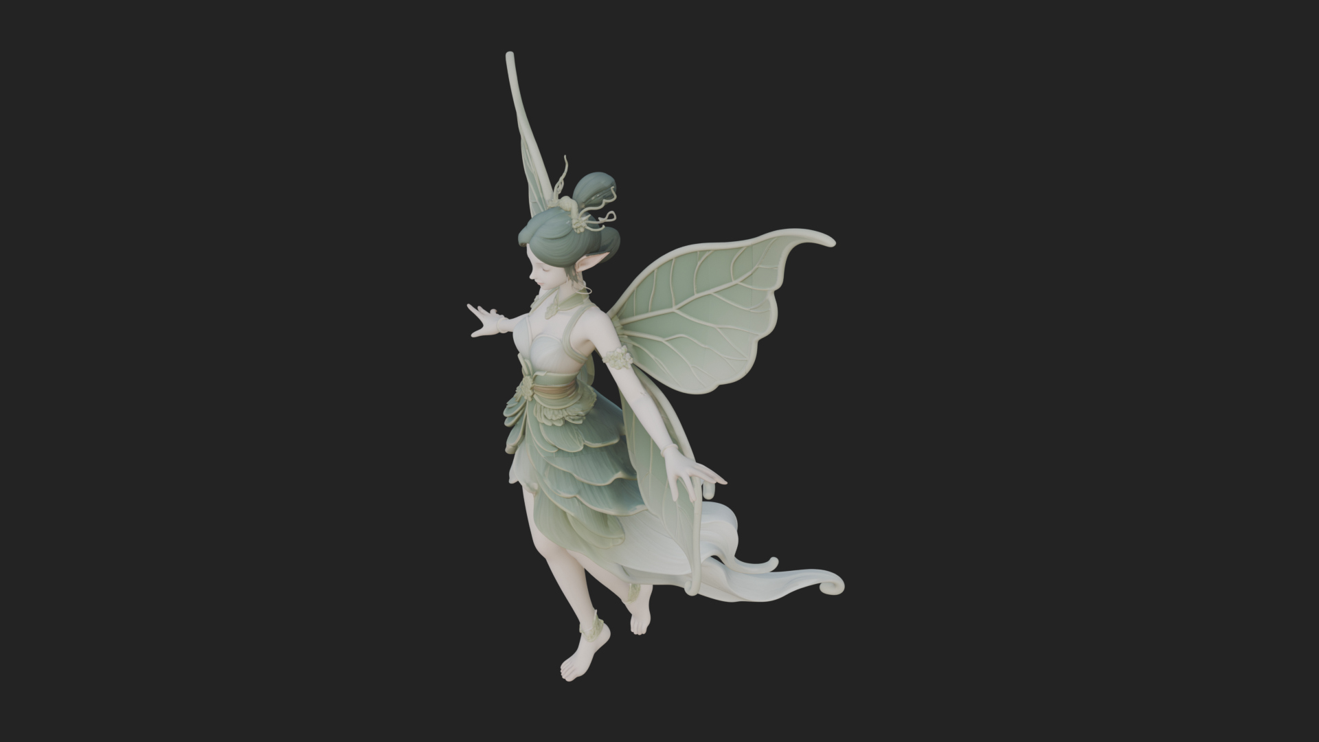 Butterfly Wing Fairy Statue Design 12 3D Print Model 3D Model