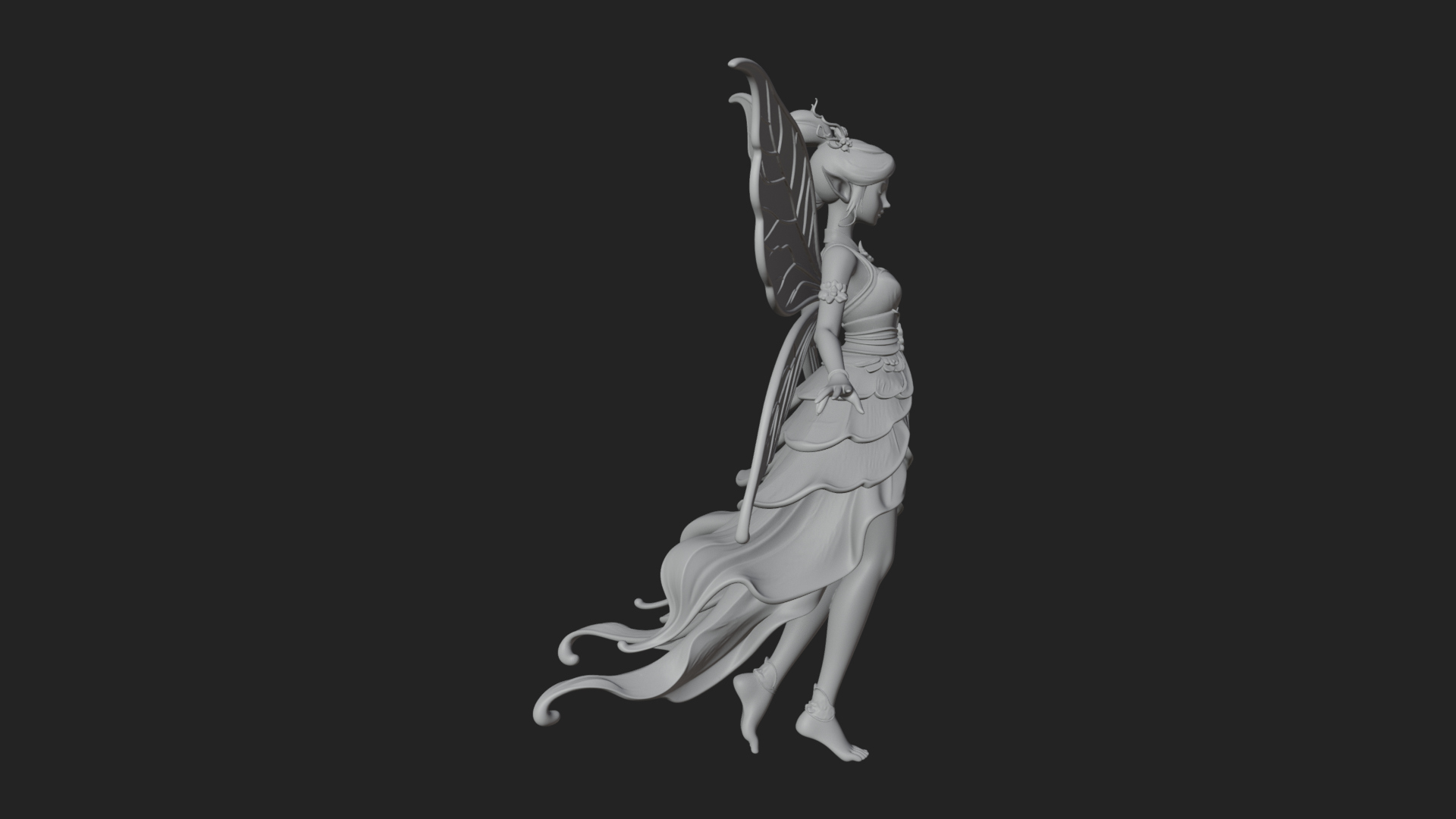 Butterfly Wing Fairy Statue Design 12 3D Print Model 3D Model