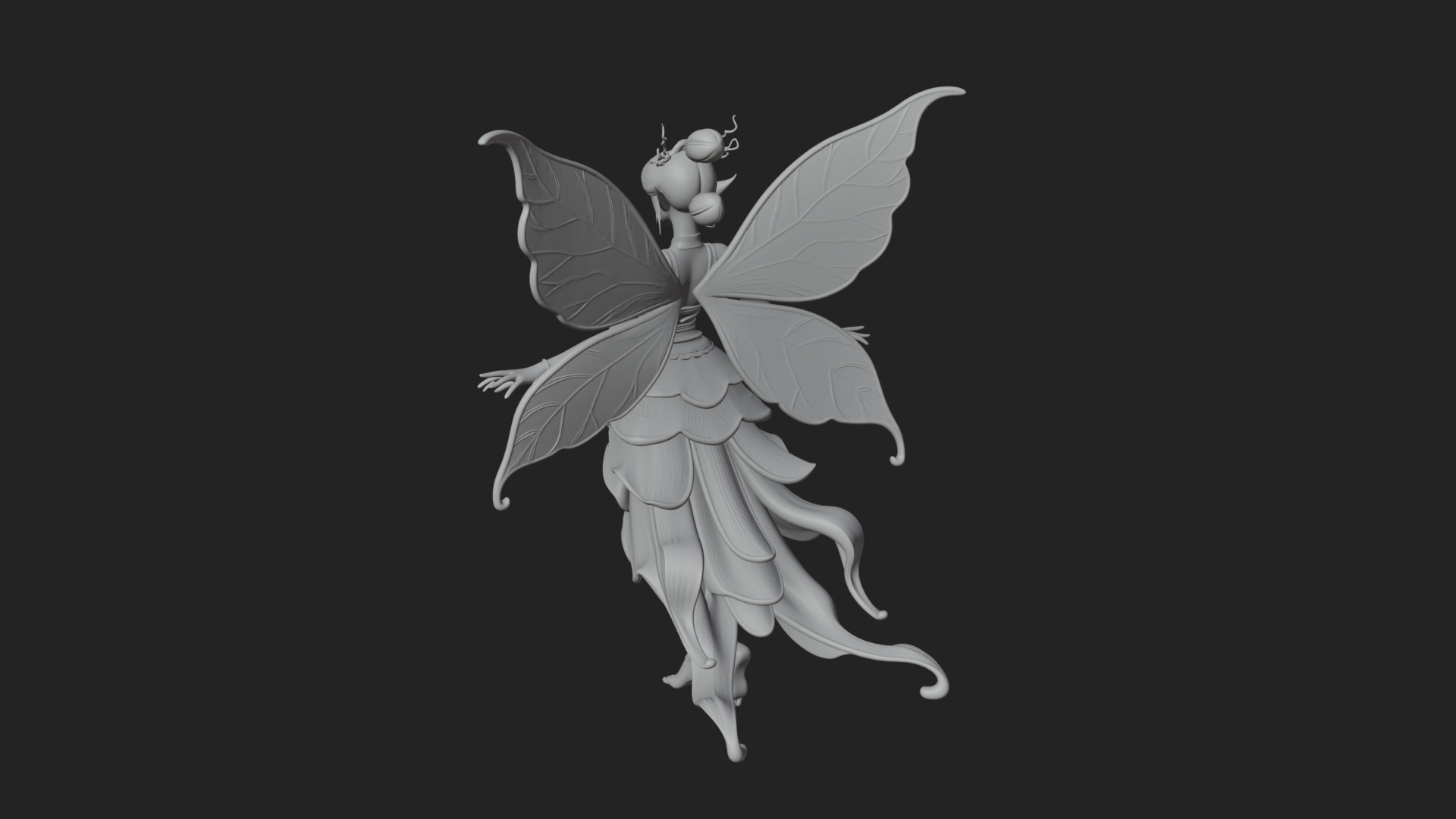 Butterfly Wing Fairy Statue Design 12 3D Print Model 3D Model